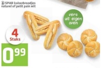 spar kaiserbroodjes naturel of petit pain wit