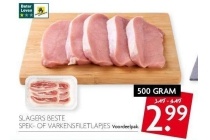 slagers beste spek of varkensfiletlapjes