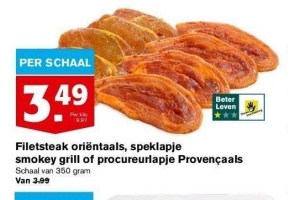 filetsteaks orientaals speklapje smokey grill of procureurlapje provencaals