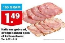 italiaans gebraad ovengebakken spek of kalkoenborst