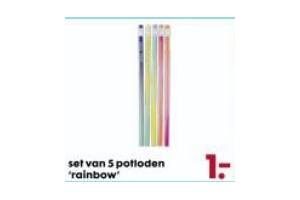 set van 5 potloden rainbow