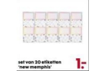 set van 20 etiketten new memphis