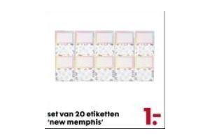 set van 20 etiketten new memphis