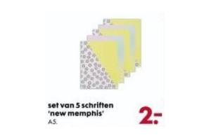 set van 5 schriften new memphis