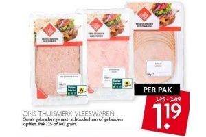 ons thuismerk vleeswaren