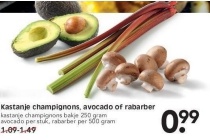 kastanje champignons avocado of rabarber