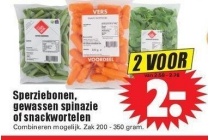 sperziebonen gewassen spinazie of snackwortelen
