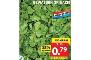 gewassen spinazie