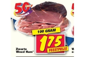 zwarte woud ham nu eur1 75 per 100 gram