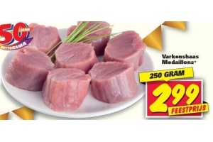 varkenshaas medaillons nu eur2 99 per 250 gram