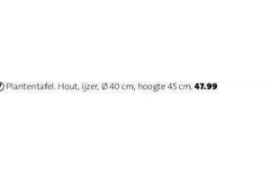 plantentafel nu eur47 99 per stuk