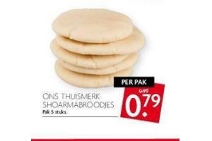 ons thuismerk shoarmabroodjes