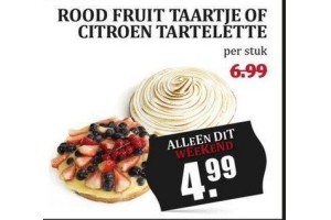 rood fruit taartje of citroen tartelette