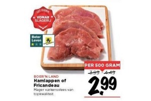 hamlappen of fricandeau