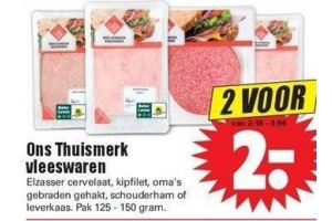 ons thuismerk vleeswaren