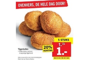 tijgerbollen nu 5 stuks voor eur1 00