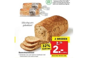 boerenhaverbrood nu 2 stuks voor eur2 00