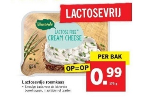 lactosevrije roomkaas nu eur0 99 per bak