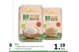 rijst nu eur1 19 per zak van 500 gram