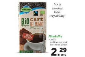 fairglobe filterkoffie nu eur2 29 per stuk