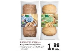 glutenvrije broodjes nu eur1 99 per stuk