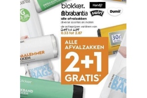 alle afvalzakken nu 2 1 gratis