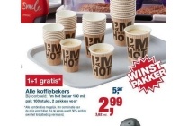 alle koffiebekers nu 1 1 gratis