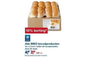 nu 10 korting op alle bmo broodproducten