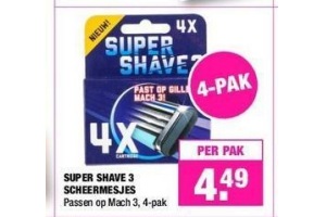 super shave 3 scheermesjes nu eur4 49 per stuk