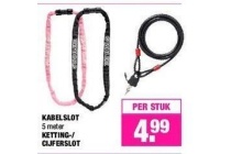 kabelslot ketting cijferslot nu eur4 99 per stuk