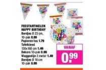 feestartikelen happy birthday nu eur0 99 per stuk