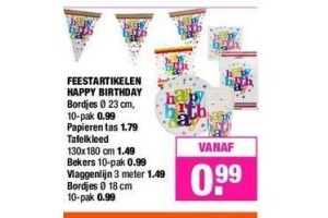 feestartikelen happy birthday nu eur0 99 per stuk