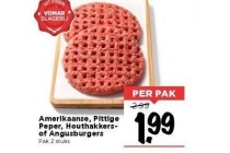 amerikaanse pittige peper houthakkers of angusburgers