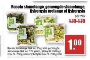 rucola slamelange gemengde slamelange ijsberg melange of ijsbergsla