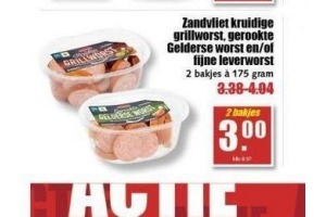 zanvdliet kruidige grillworst gerookte gelderse worst en of fijne leverworst