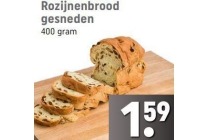 rozijnenbrood gesneden