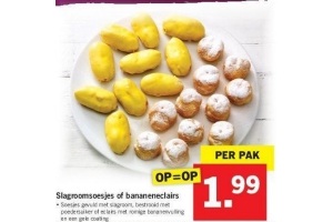 slagroomsoesjes of bananeneclairs