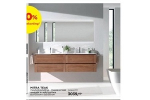 mitra teak wastafel in solid surface