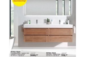 mitra teak wastafel in solid surface