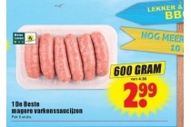 1 de beste magere varkenssaucijzen
