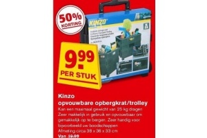 kinzo opvouwbare opbergkrat trolley