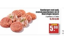 hamburgers met spek zeezout peperburgers en of blackangus burgers