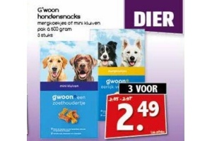 g woon hondensnacks nu eur2 49 per 3 stuks