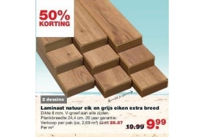 laminaat natuur eik en grijs eiken extra breed