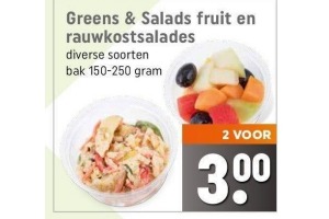 greens en salads fruit en rauwkostsalades