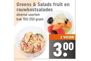 greens en salads fruit en rauwkostsalades