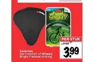 zadeldek gel comfort of wheely bright fietsverlichting