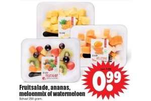 fruitsalade ananas meloenmix of watermeloen