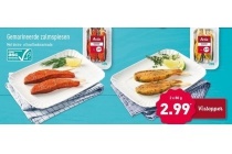 gemarineerde zalmspiesen