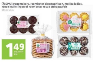 spar gangmakers roomboter bloemspritsen mokka ladies reuze krakelingen of roomboter reuze stroopwafels